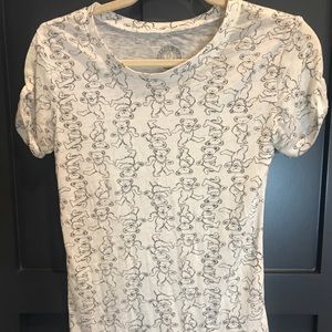 Cuffed Bear Print Tee